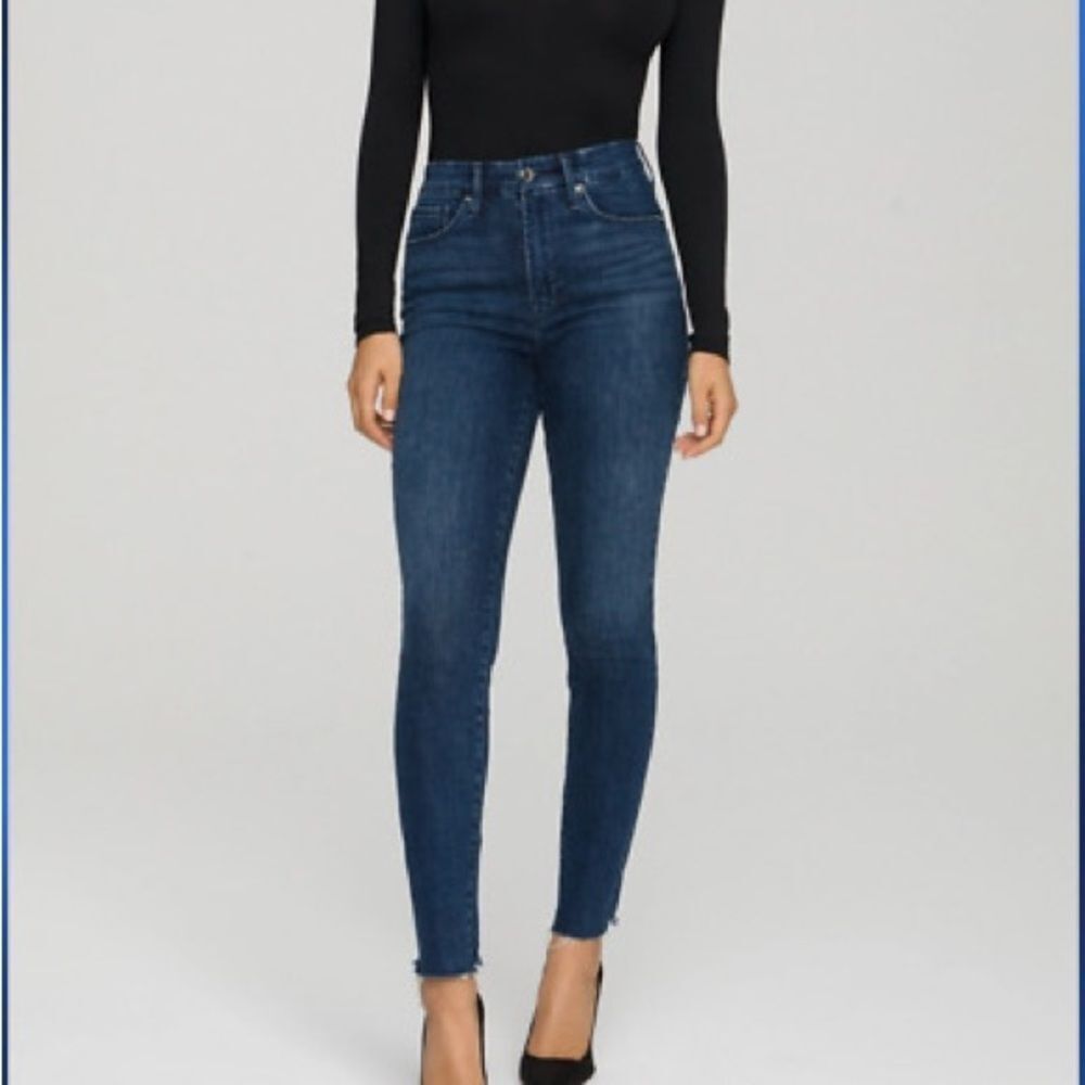 Women’s Good American GOOD LEGS Raw Hem Skinny Jeans | Size 2/26 | Blue653